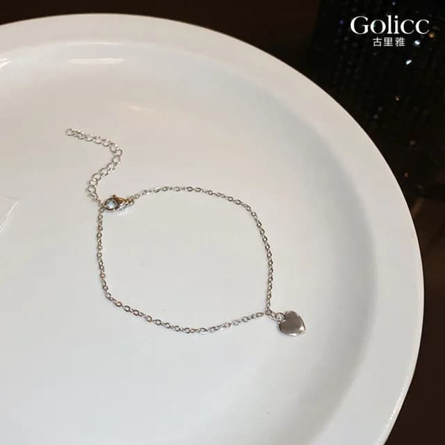 【Golicc】手鍊 ins 簡約 愛心 鈦鋼(七夕 情人節 生日 手環 手繩 首飾 飾品 禮物)