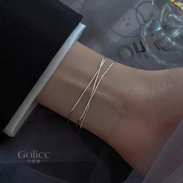 【Golicc】手鍊 日韓風 簡約 多層 蛇骨(七夕 情人節 生日 手環 手繩 首飾 飾品 禮物)