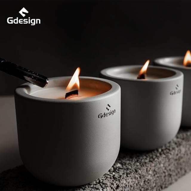 【Gdesign】簡約灰泥系質感香氛蠟燭 175g(香氛蠟燭、花香蠟燭、融蠟燈、多巴胺、擴香、情人節禮物)