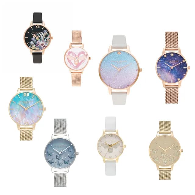 【Olivia Burton】英倫學院風 藝術花卉 復古唯美錶款(台灣公司貨 綜合賣場)