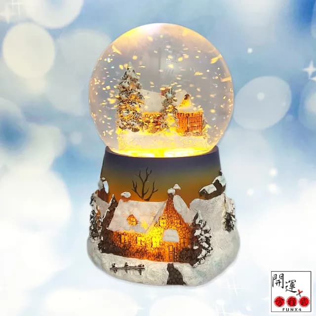 【開運方程式】聖誕雪花開運療癒水晶球音樂盒(藍芽/USB充電聖誔節交換禮物風水禮盒送禮開運/入厝禮)