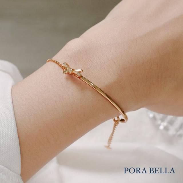 【Porabella】925純銀 蝴蝶結手鍊 輕奢ins小香風 滿鑽少女心手鏈 情人節禮物 Bracelets
