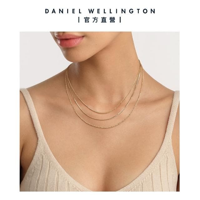 【Daniel Wellington】DW Elan Flat Chain 疊戴系列蛇骨項鍊(三色任選)