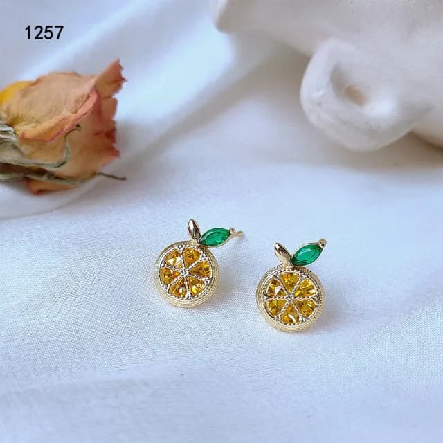 【TWINKLE】耳環 海島特輯｜微鑲鋯石鳳梨櫻桃925銀針耳環#TW0228(925銀針)