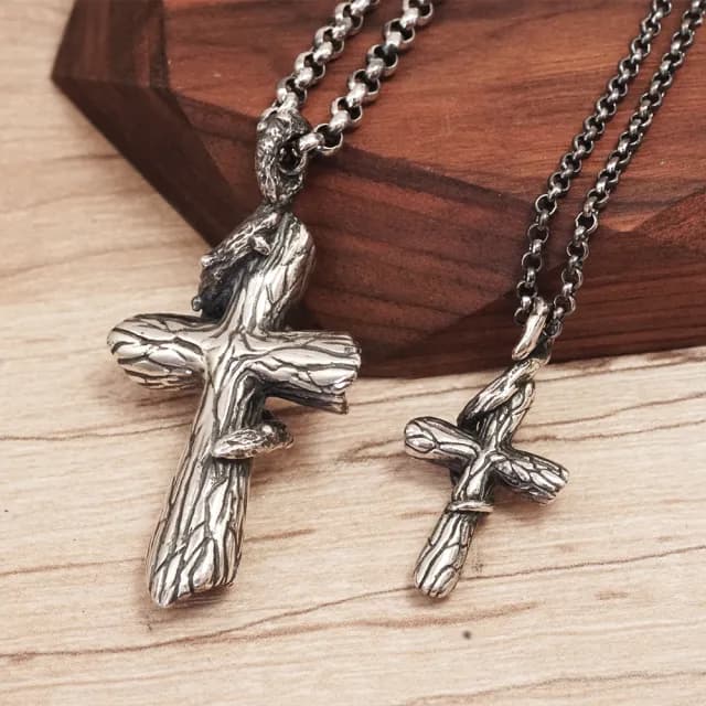 【ART64】森木十字架 小款 925純銀項鍊(十字架項鍊 男生項鍊 情人節禮物)