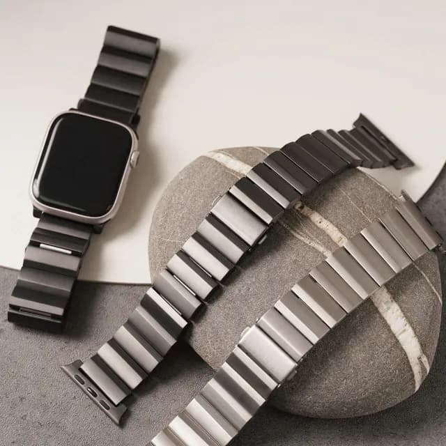 【W.wear】Apple Watch-單切面波浪鈦金屬錶帶(38/40/41/42/44/45/49Ultra 錶帶)