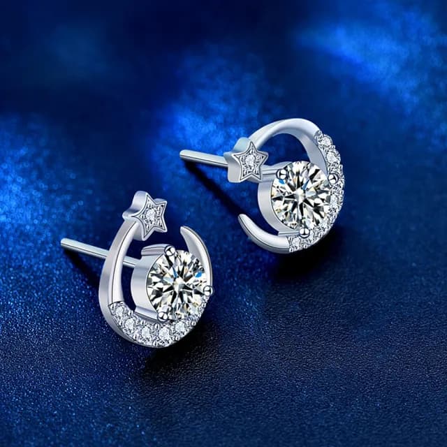 【巴黎精品】現貨+預購 莫桑鑽石耳環925純銀耳環耳針銀飾(0.5克拉女飾品生日情人節禮物p1as73)