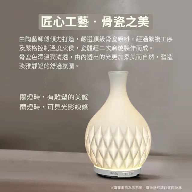 【草本24】Herb24 星燦骨瓷高頻負離子水氧機－贈：紅桔精油10ml(保固半年 喬遷入厝禮物首選)