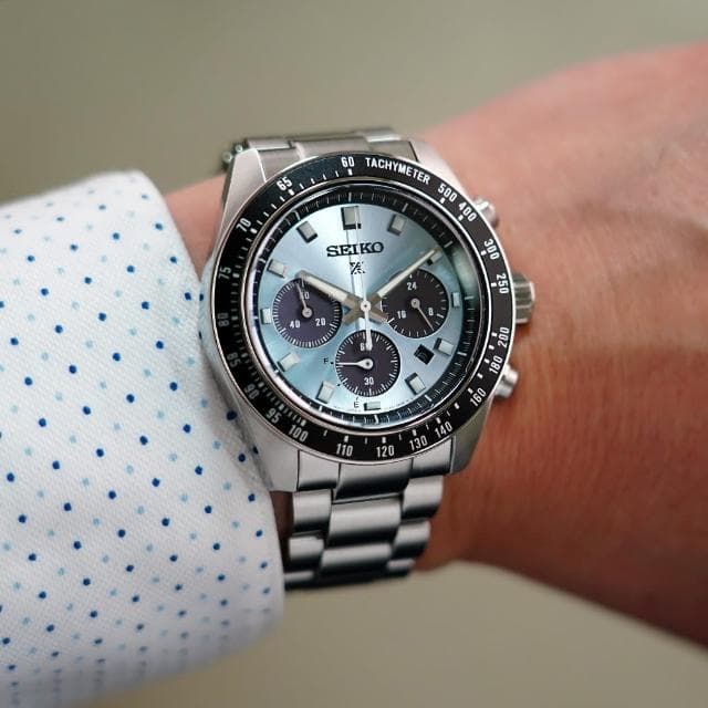 【SEIKO 精工】PROSPEX 冰藍熊貓錶太陽能三眼計時手錶 母親節 禮物 送禮(SSC935P1/V192-0AH0U)