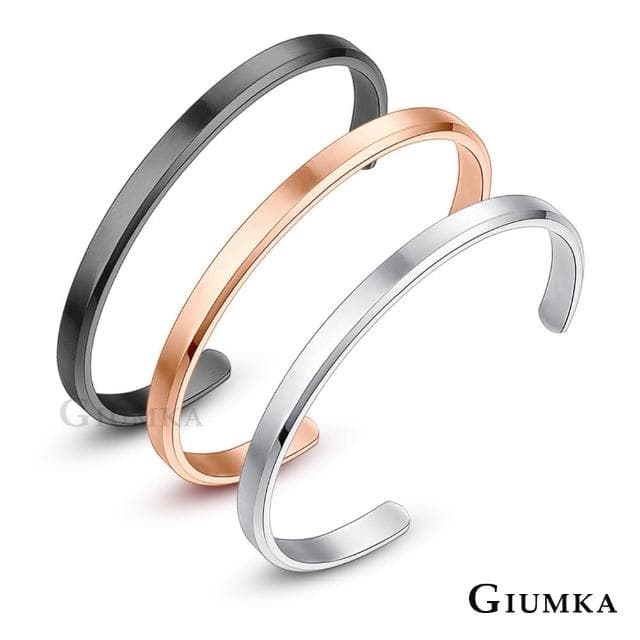 【GIUMKA】情人節禮物．白鋼情人手環(黑色/玫金色/銀色)