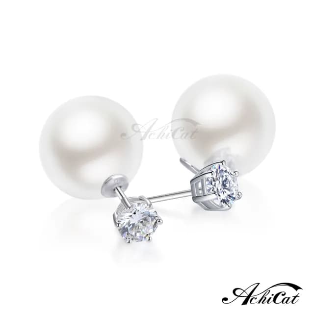 【AchiCat】純銀珍珠耳環．耳針式．(新年禮物．母親節禮物)