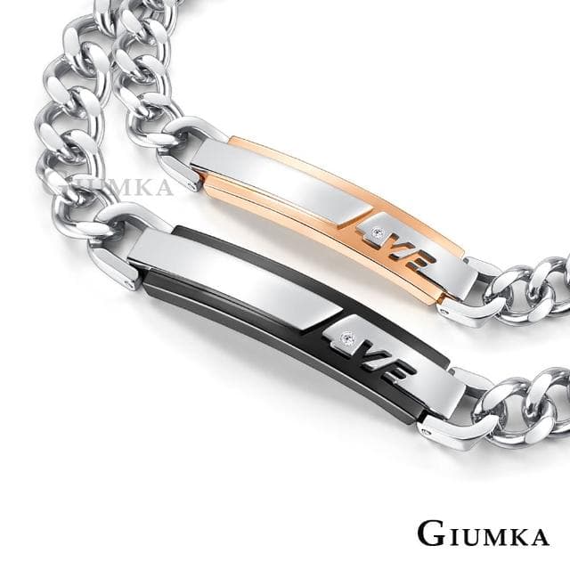 【GIUMKA】情侶手鍊・愛永久・黑/玫(情人節禮物)