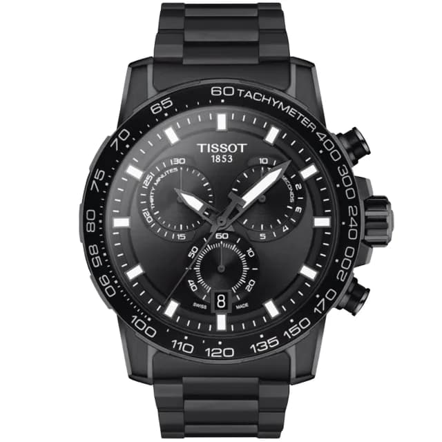 【TISSOT 天梭 官方授權】SUPERSPORT CHRONO 三眼計時手錶-45.5mm 情人節 禮物(T1256173305100)