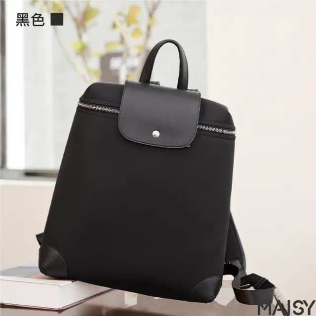 【MAISY】情人節禮物 輕便戶外休閒旅遊實用雙肩包(現+預  黑色／米色／藍色)