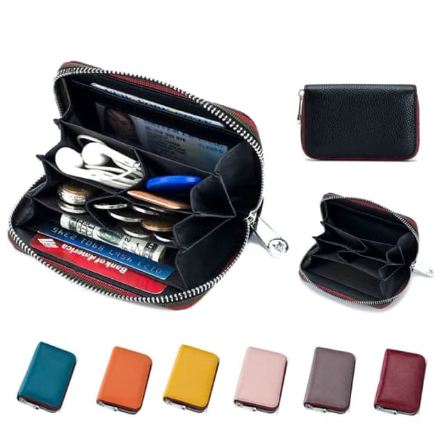 【玩皮工坊】頭層牛皮RFID LH860 男女通用零錢包(真皮包包 兩色可選)