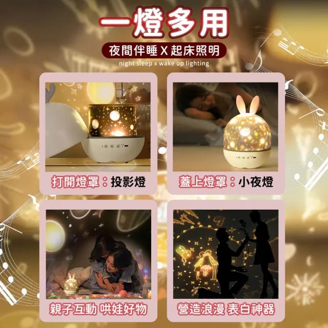 【指選好物】精靈小夜燈(投影燈/音樂燈/照明燈/星空燈/交換禮物/情人節禮物/LED燈)
