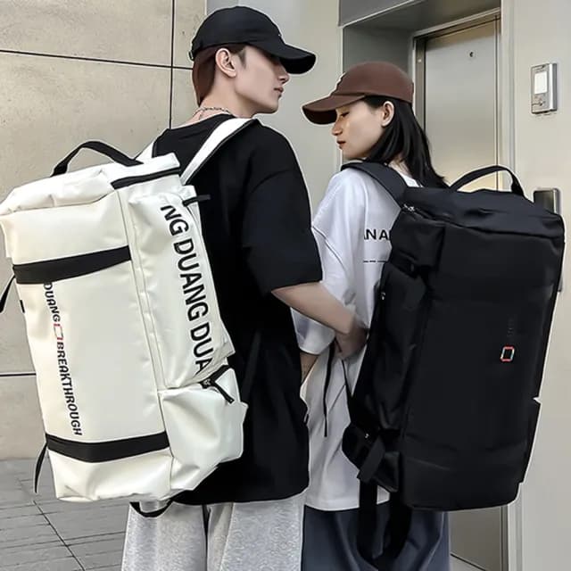 【SUNORO】牛津布大容量時尚旅行包 運動健身包 後背包 單肩斜挎包 行李袋 手提包(交換禮物/情侶