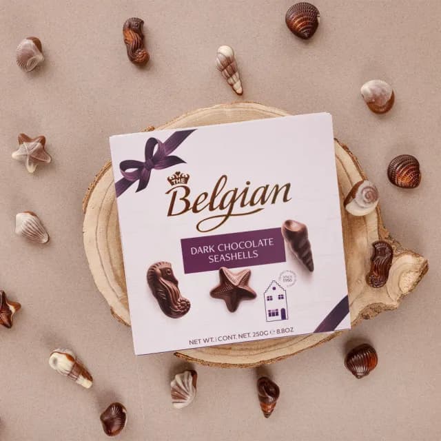 【比利時The Belgian】經典貝殼夾心黑巧克力禮盒250g