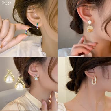 【Golicc】耳環 寵愛自己 組合(七夕 情人節 生日 飾品 耳釘 耳飾 耳墜 禮物)