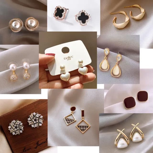 【Golicc】耳環 寵愛自己 組合(七夕 情人節 生日 飾品 耳釘 耳飾 耳墜 禮物)