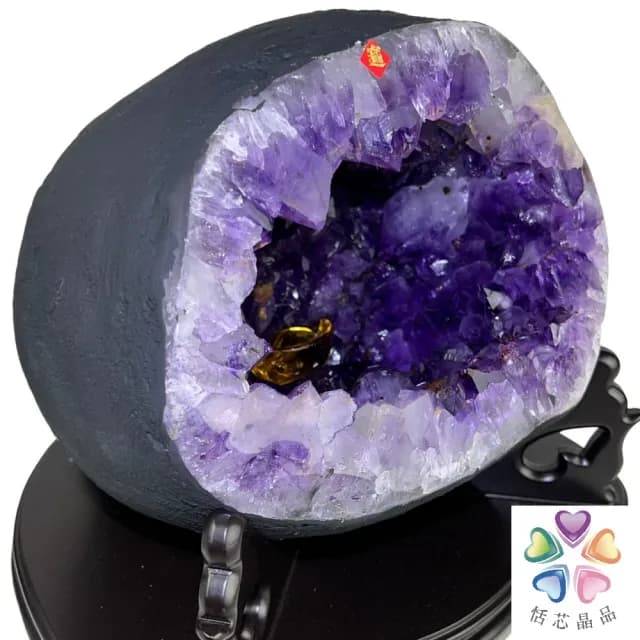 【恬芯晶品】10.5kg巴西頂級紫晶圓洞聚寶盆AM61(桌上型聚財招財貴人開運風水擺件帝王紫水晶洞新居禮物)