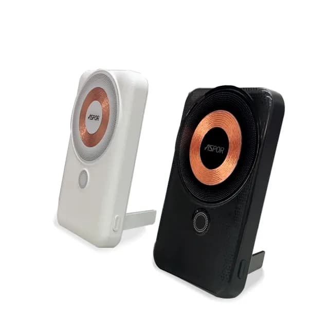 【ASPOR】13000mAh 透明線圈 22.5W全協議快充行動電源(自帶立架/Magsafe磁吸無線充電)