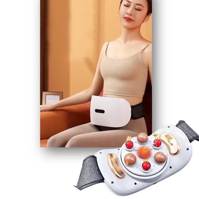 大砭石電動揉腹儀(腹部按摩器 暖宮推脂腰帶 深度腰腹穴位按摩儀  揉肚子抖抖機 母親節禮物)