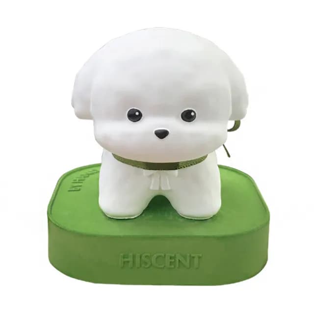 【氣氛至上】比熊車內擴香石擺件(車用香氛 薰香 精油 辦公室 造型擴香石 舒壓療癒 居家擺設 狗狗 禮物)