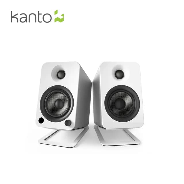 【Kanto】YU4藍牙立體聲書架喇叭+S4喇叭腳架(黑白限定款)