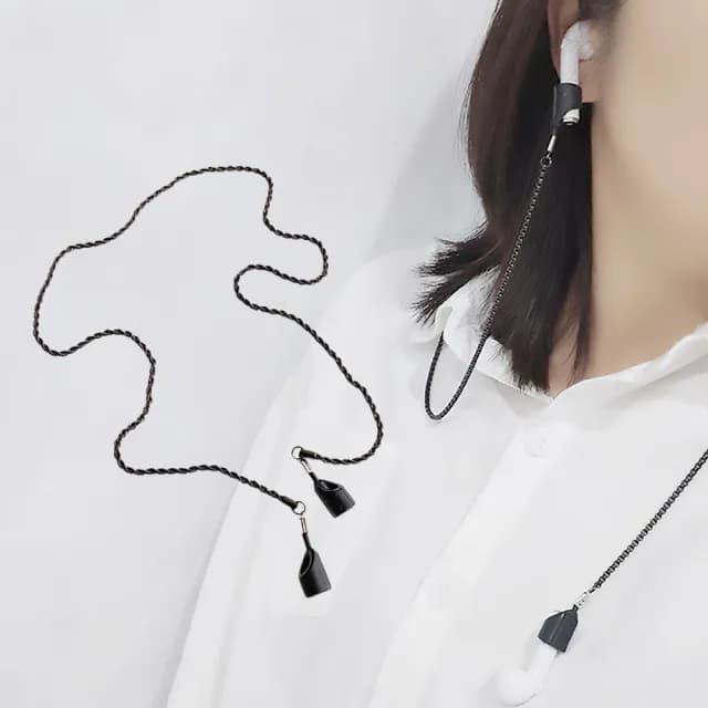 【掛脖防掉】磁吸式防丟耳機鍊(眼鏡鍊 藍芽耳機 無線耳機 airpods 項鍊 口罩鏈 鍊子 鏈子 防丟鍊 掛鍊)