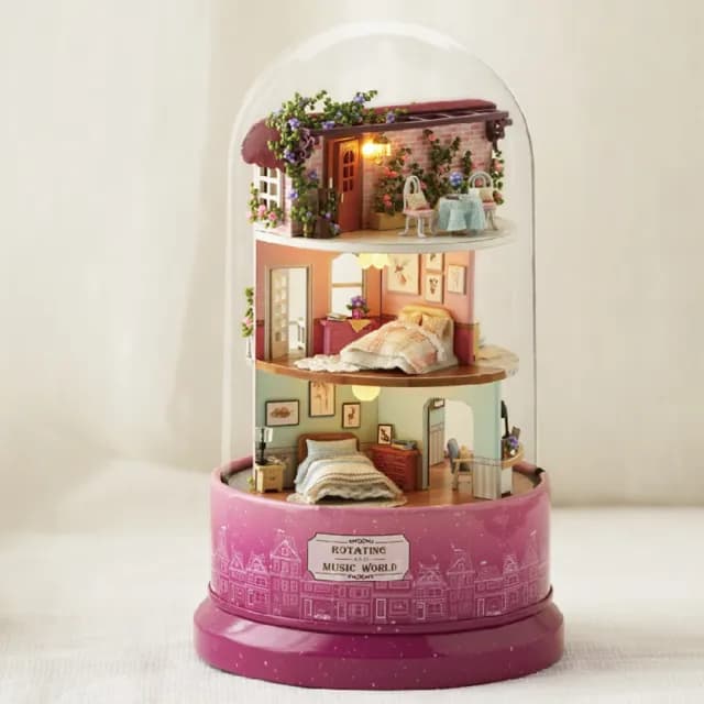 【半島良品】旋轉音樂DIY小屋燈-邂逅街角(畢業禮物 聖誕禮物 生日禮物 小夜燈)