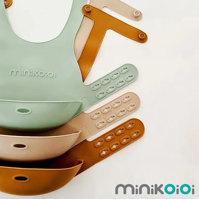 【minikoioi】土耳其製 X型立體矽膠圍兜 多色可選(彌月禮 副食品 兒童學習餐具)