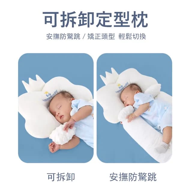 【Jonyer】皇冠嬰兒安撫定型枕 寶寶頭型矯正枕頭 防驚跳睡抱枕 防側翻枕 交換禮物