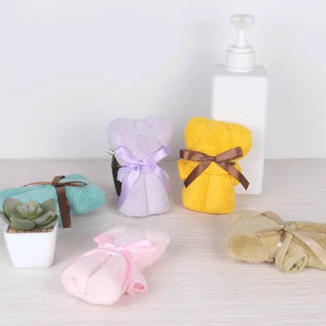 【樂居家】珊瑚絨 小熊造型毛巾-5入組(婚禮小物 交換禮物 畢業禮物 實用小物 伴手禮 新居禮物 小熊毛巾)