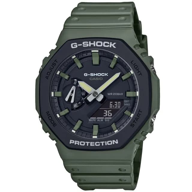 【CASIO 卡西歐】G-SHOCK  街頭時尚八角雙顯腕錶 禮物 送禮 推薦(GA-2110SU-3A)