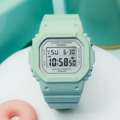 【CASIO 卡西歐】BABY-G 春日色調 鼠尾草綠方形電子腕錶 母親節 禮物 推薦(BGD-565SC-3)
