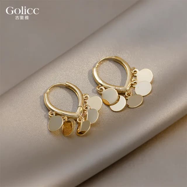 【Golicc】耳環 簡約 小巧 圓片(七夕 情人節 生日 飾品 耳釘 耳飾 耳墜 禮物)