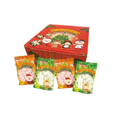 【甜園】聖誕棉花糖 分享包-盒裝 買3盒送3盒共6盒(聖誕節糖果 聖誕糖果 交換禮物 教會活動 幼兒園糖果)