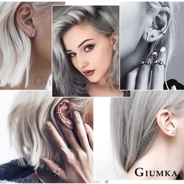 【GIUMKA】純銀耳環．耳針式．7mm/13mm(新年禮物)