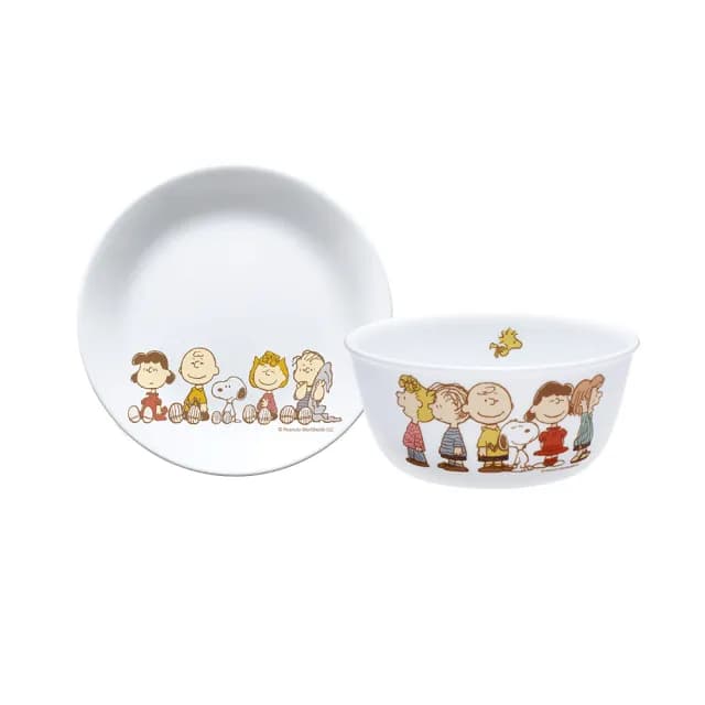 【CorelleBrands 康寧餐具】SNOOPY FRIENDS 2件式碗盤組(B01)