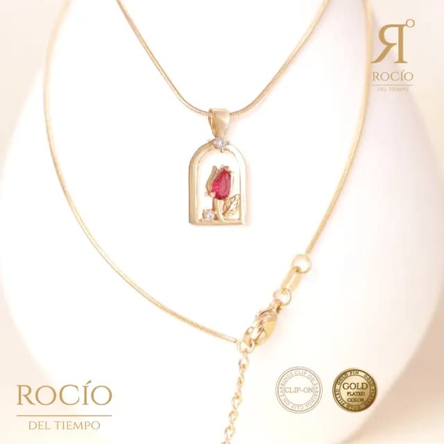 【ROCiO】輕奢名媛經典鍍金色調系列頂級閃耀小王子玫瑰項鍊百搭款(母親節閨蜜生日情人節女友禮物)