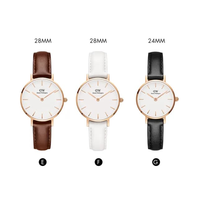 【Daniel Wellington】DW 手錶 Petite 系列 24mm-32mm 皮革錶/織紋錶(多款任選)