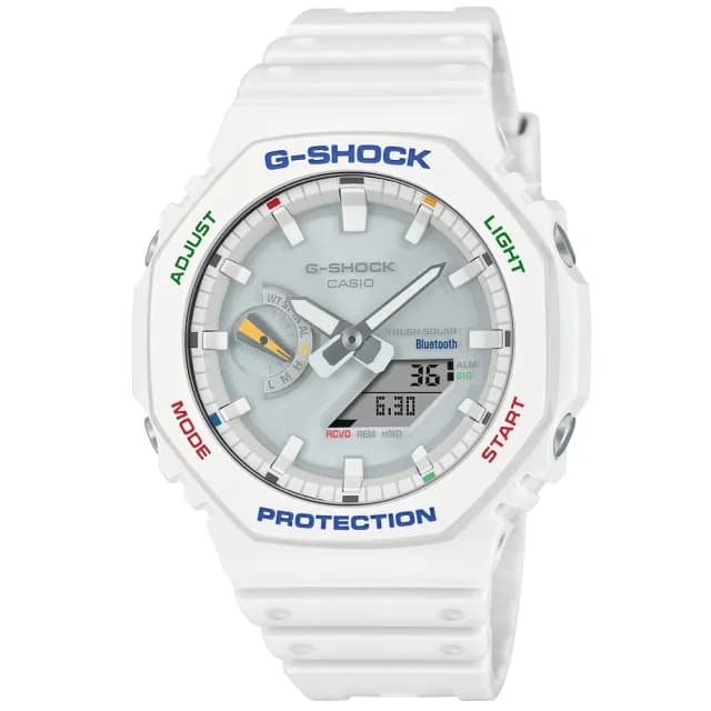 【CASIO 卡西歐】G-SHOCK 藍牙連線  八角雙顯太陽能腕錶 父親節 禮物  送禮 推薦(GA-B2100FC-7A)