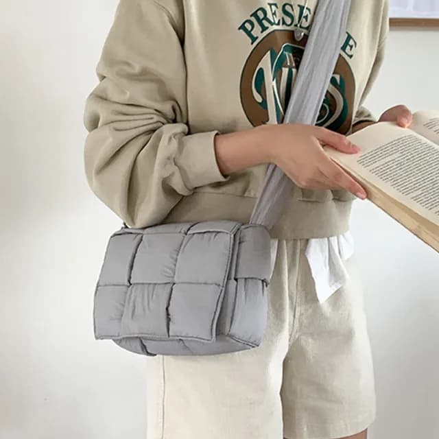 【LEEHER】父親節禮物 鋪棉包包/雲朵包/日系包包/側背包/女生包包/斜背包/子母包/尼龍斜背包/白色包包/尼龍