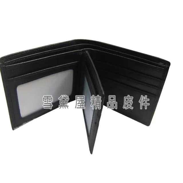 【SNOW.bagshop】情人節禮物 真皮包包  短夾專櫃男仕短夾(100%進口軟牛皮革標準尺寸固定證件夾附品牌禮盒)