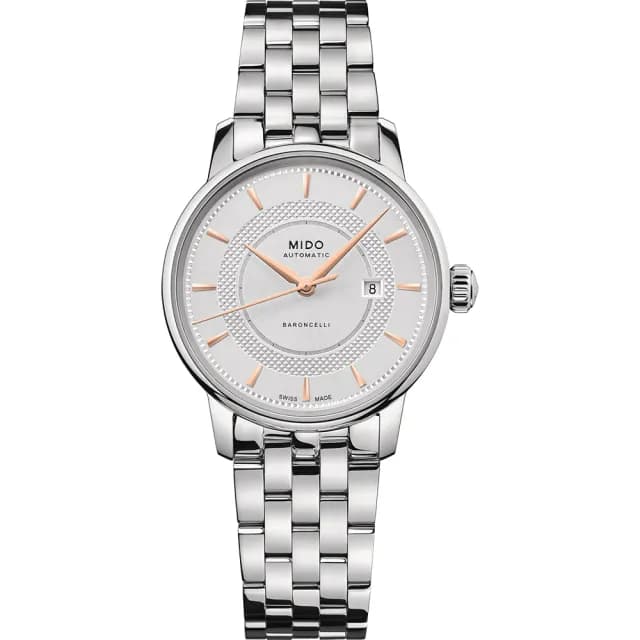 【MIDO 美度】官方授權 Baroncelli 永恆系列 機械女錶-30mm 手錶 禮物 推薦(M0372071103101)