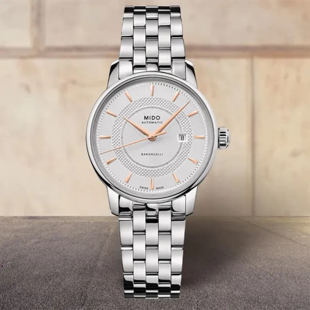 【MIDO 美度】官方授權 Baroncelli 永恆系列 機械女錶-30mm 手錶 禮物 推薦(M0372071103101)