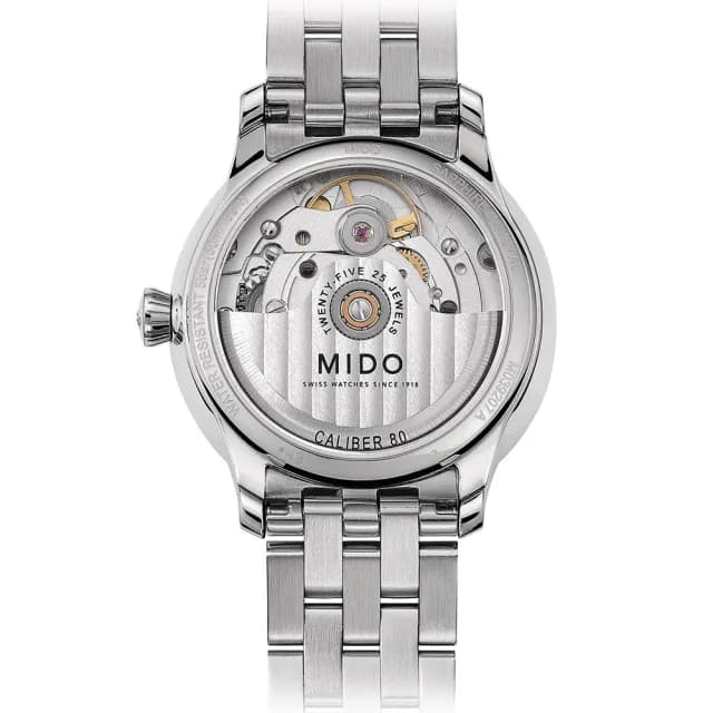 【MIDO 美度】官方授權 BARONCELLI 永恆系系真鑽機械女錶-34mm 手錶 禮物 推薦(M0392071110600)