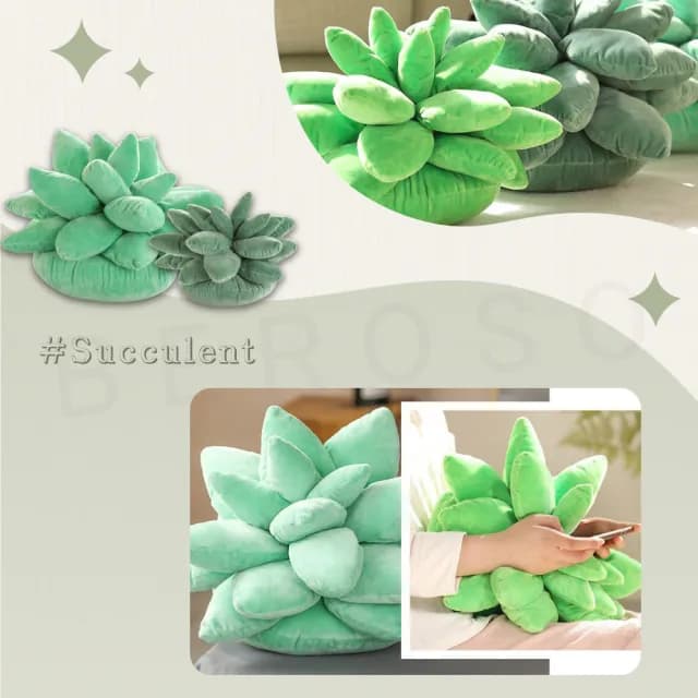 【Beroso 倍麗森】療癒系多肉植物植栽抱枕靠枕(沙發抱枕/客廳抱枕/臥室抱枕/99購物)