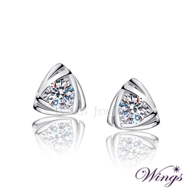 【WINGS】幾何美學 八心八箭擬真鑽耳環(清奢 質感 送禮 禮盒 聖誕 聖誕禮物 交換禮物)